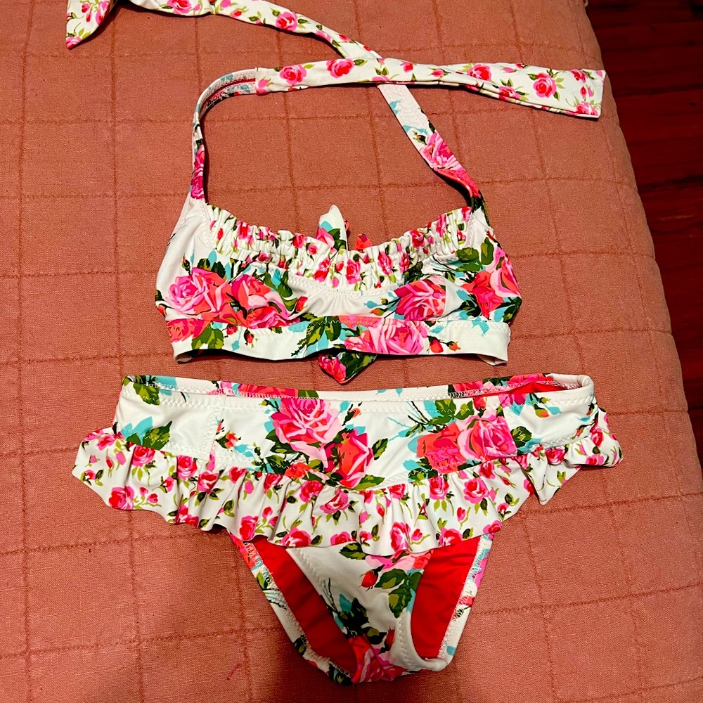Betsey Johnson Small Birthday Cake Rose bikini set
